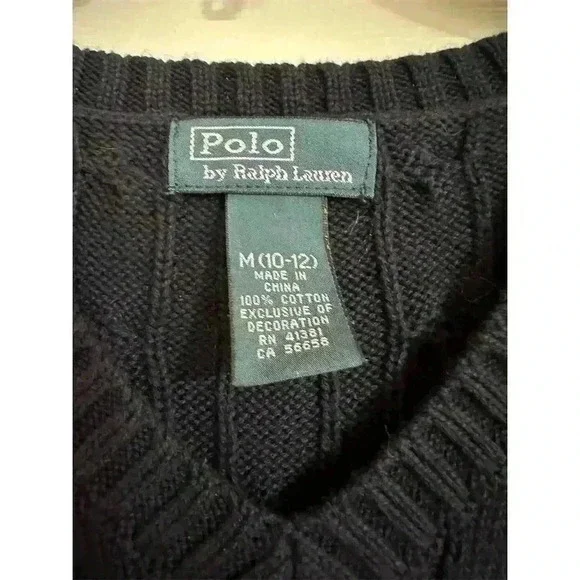 Polo Ralph Lauren Cable Knit Boys' Sweater Vest Size 10-12 - Picture 4 of 6